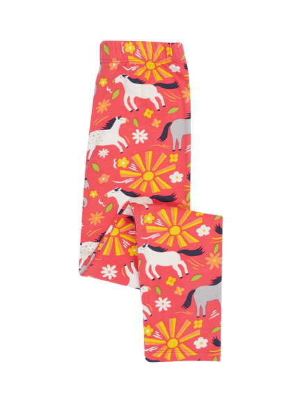 Frugi Kids' Libby Printed Leggings, Sunshine Ponies, Sunshine Ponies