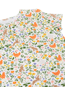 Frugi Kids' Fawn Floral Print Shortie Pyjamas, Meadow Play - view 2, Meadow Play