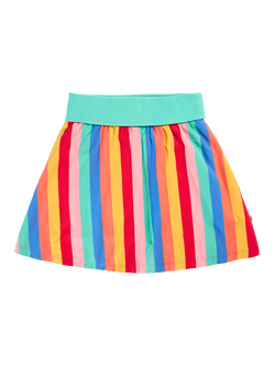 Frugi Kids' Alba Cotton Stripe Skort, Stripe, Stripe