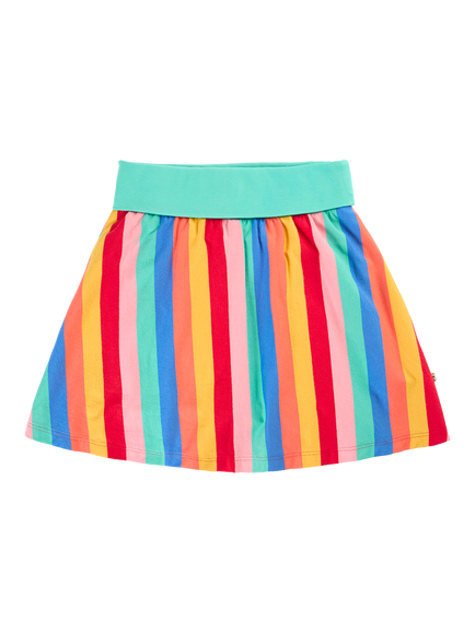 Frugi Kids' Alba Cotton Stripe Skort, Stripe, Stripe