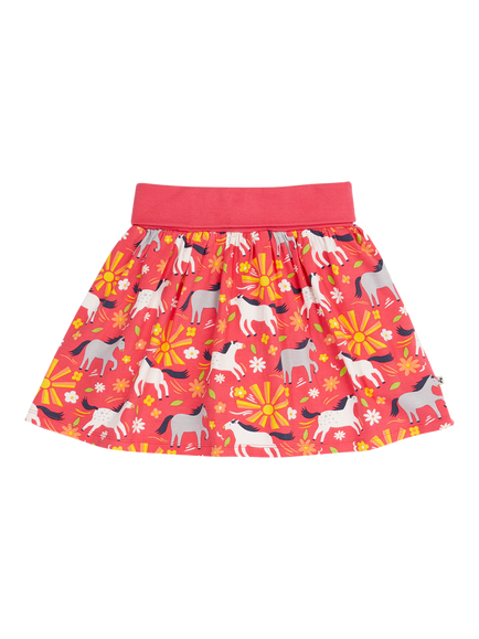Frugi Kids' Spring Printed Skort, Sunshine Ponies, Sunshine Ponies