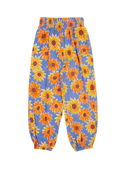 Frugi Kids' Eira Floral Harem Trousers, Sunflowers, Sunflowers