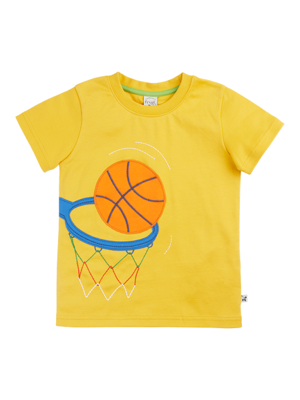 Frugi Kids' Carsen Baseball T-Shirt, Yellow, Yellow