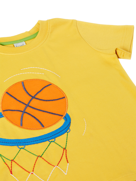 Frugi Kids' Carsen Baseball T-Shirt, Yellow - view 2, Yellow