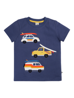 Frugi Kids' Carsen Car T-Shirt, Navy Blue, Navy Blue