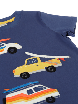 Frugi Kids' Carsen Car T-Shirt, Navy Blue - view 2, Navy Blue