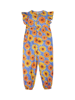 Frugu Kids' Lowenna Floral Jumpsuit, Sunflowers