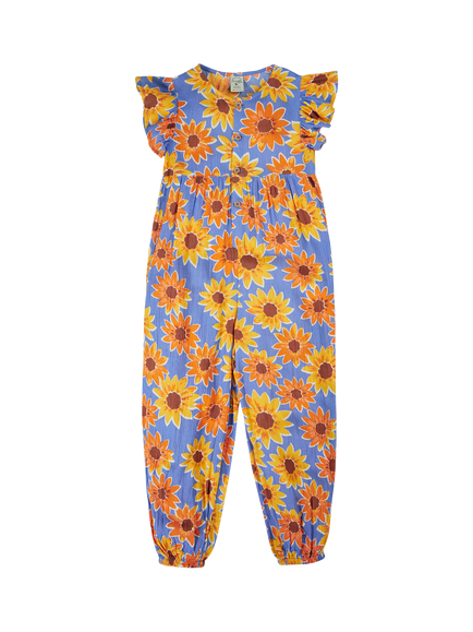 Frugu Kids' Lowenna Floral Jumpsuit, Sunflowers