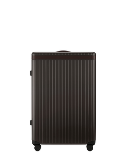 Carl Friedrik The Check-In 4-Wheel 79cm Large Suitcase, 105L, Chocolate
