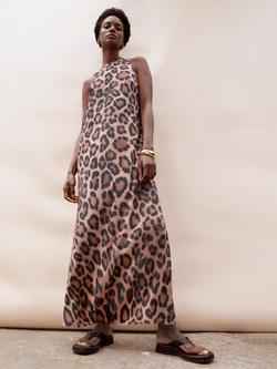 Ro&Zo Leopard Print Sleeveless Maxi Dress, Brown, Brown