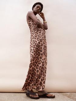 Ro&Zo Leopard Print Sleeveless Maxi Dress, Brown - view 2, Brown