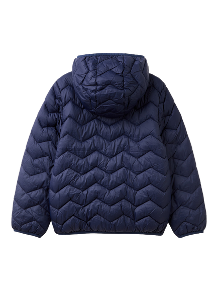 Benetton Kids' Quilted Hooded Puffer Jacket, Night Blue - view 2, Night Blue