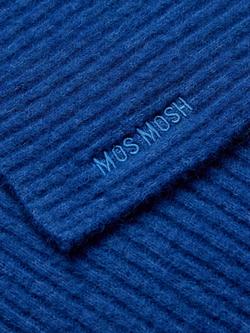 MOS MOSH Lora Ribbed Wool Rich Scarf, Blue - view 2, Blue