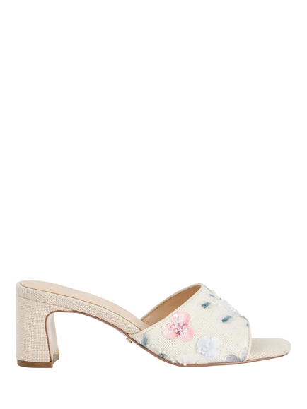 Dune London Madira Fabric Mule Sandals, Natural/Multi, Natural/Multi