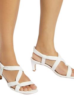 Dune London Motivating Leather Strappy Sandals, White - view 2, White