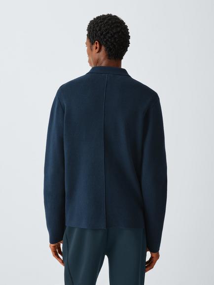 Kin Zip Front Cotton Blend Jumper - view 2, Dark Navy