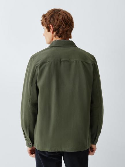 John Lewis Canvas Overshirt, Forest Night - view 2, Forest Night
