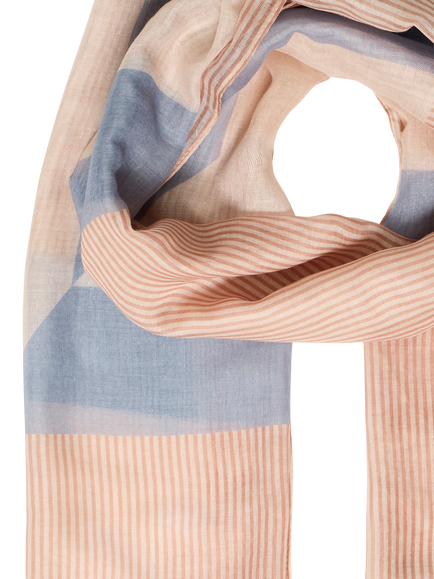 ICHI Annie Abstract Scarf, Bel Air Blue - view 2, Bel Air Blue