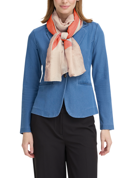 ICHI Annie Colour Block Scarf, Burnt Ochre - view 2, Burnt Ochre