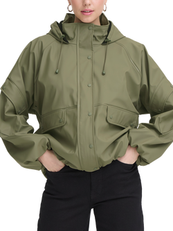 ICHI Ihtazo Hooded Rain Coat, Deep Lichen Green, Deep Lichen Green