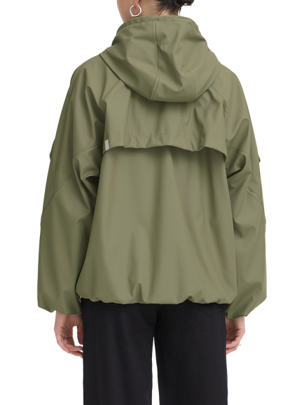 ICHI Ihtazo Hooded Rain Coat, Deep Lichen Green - view 2, Deep Lichen Green