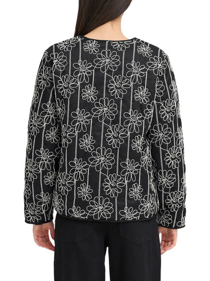 ICHI Iheloni Embroidered Jacket, Black - view 2, Black