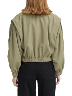 ICHI Ihgezavo Cropped Double Breasted Jacket, Deep Lichen Green - view 2, Deep Lichen Green