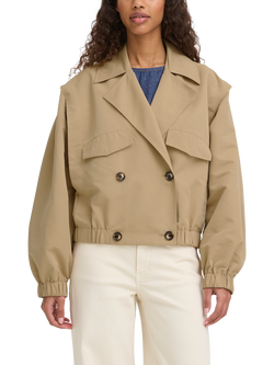 ICHI Ihgezavo Cropped Double Breasted Jacket, Cornstalk, Cornstalk
