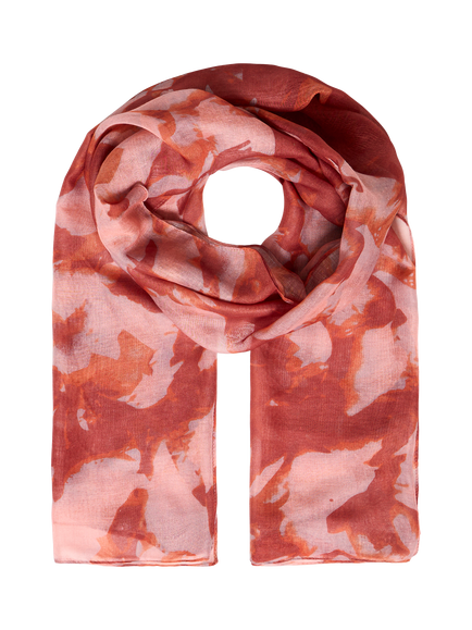 ICHI Anita Abstract Scarf, Burnt Ochre, Burnt Ochre