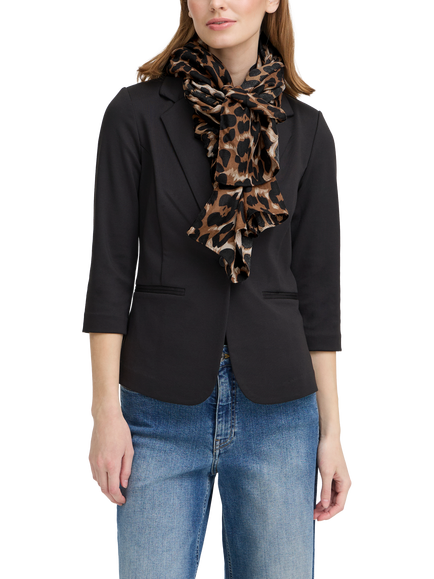 ICHI Agate Animal Print Scarf, Black/Multi - view 2, Black/Multi