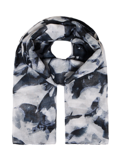 ICHI Anita Abstract Scarf, Black, Black