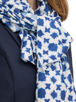 ICHI Beni Geometric Scarf, Nebulas Blue - view 2, Nebulas Blue
