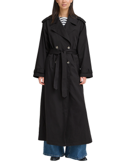ICHI Ihgilana Oversized Trench Coat, Black, Black