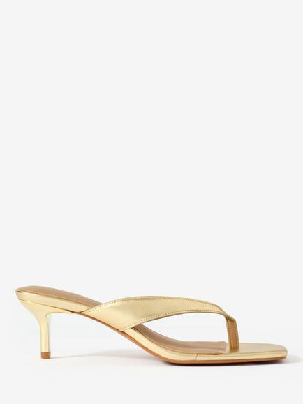 Mint Velvet Flip Flop Heels, Gold