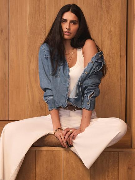 Mint Velvet Ankle Wide Leg Jeans, White Ivory - view 2, White Ivory
