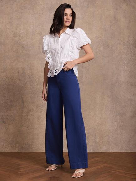 Mint Velvet Refined High Rise Wide Leg Jeans - view 2, Blue