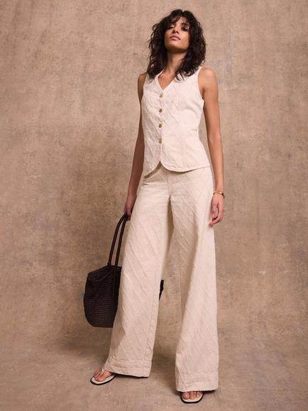 Mint Velvet Refined High Rise Wide Leg Jeans - view 2, Natural Cream