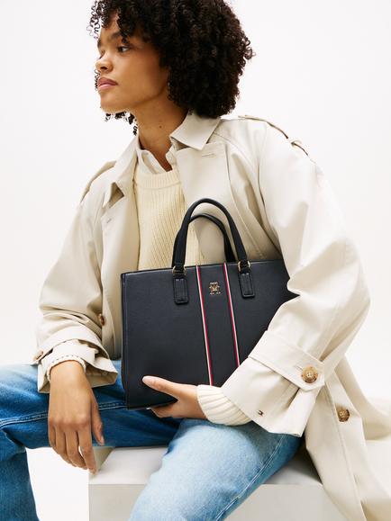 Tommy Hilfiger Daily Signature Crossbody Satchel, Navy - view 2, Navy