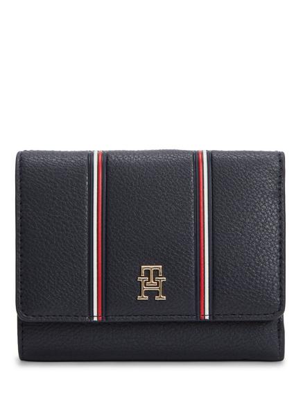 Tommy Hilfiger Icon Signature Trifold Purse, Dark Blue, Dark Blue