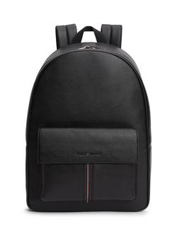 Tommy Hilfiger Central Textured Dome Backpack, Black, Black