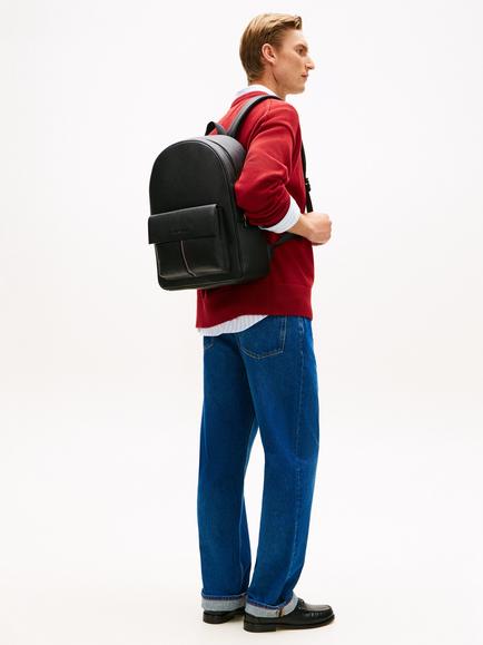 Tommy Hilfiger Central Textured Dome Backpack, Black - view 2, Black