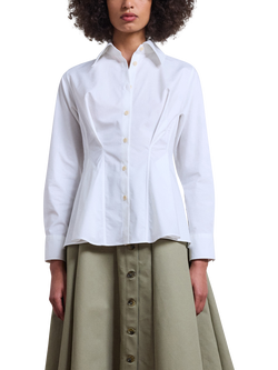 palmer//harding Long Sleeve Contour Shirt, White, White