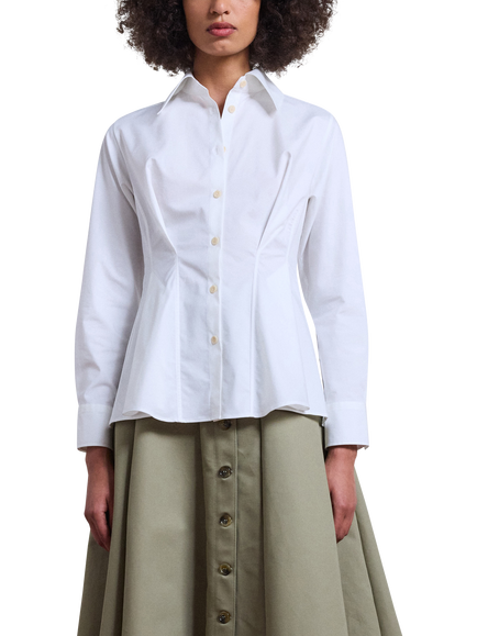 palmer//harding Long Sleeve Contour Shirt, White, White
