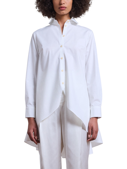 palmer//harding Rhythm Long Sleeve Fluted A-Line Shirt, White, White