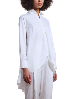 palmer//harding Rhythm Long Sleeve Fluted A-Line Shirt, White - view 2, White