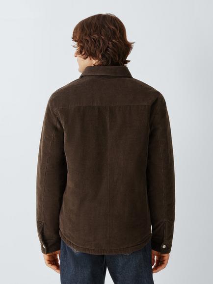 John Lewis Cotton Regular Fit Padded Overshirt, Ganache - view 2, Ganache