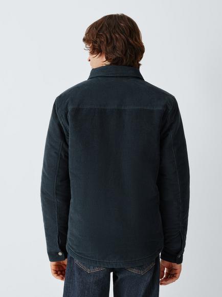 John Lewis Cotton Regular Fit Padded Overshirt Shirt, Navy - view 2, Navy