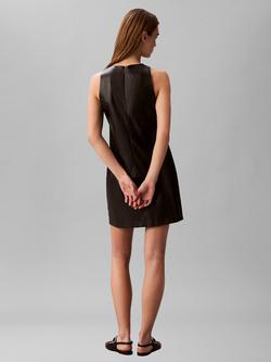 Calvin Klein Faux Leather Sleeveless Mini Dress, Black - view 2, Black