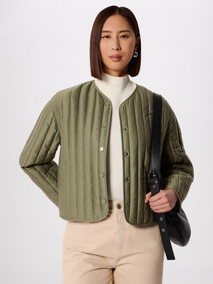 Whistles Cone Sleeve Quilted Jacket, Khaki, Khaki