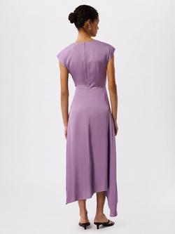 Whistles Lace Insert Asymmetric Dress containing LENZING™ ECOVERO™ Viscose - view 2, Lilac